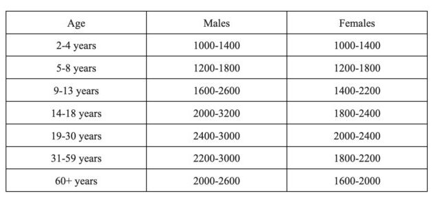 Daily Calorie Requirement