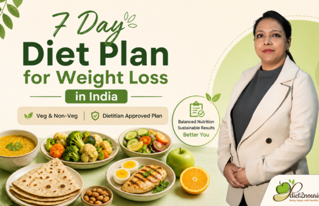 7 day diet plan for weight loss in India veg and non veg dietitian approved meal plan