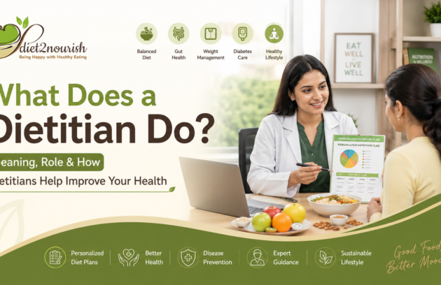 Professional Indian dietitian consulting a client about healthy eating, nutrition planning, weight management, and overall wellness in a modern healthcare clinic